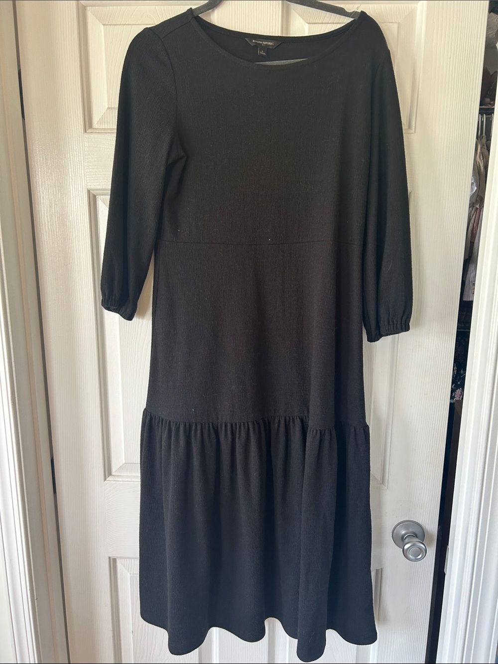 Banana Republic Factory Black Tiered Midi Dress